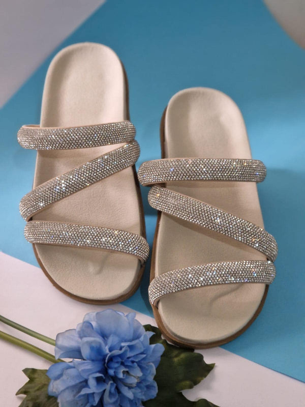 Papete Birken do 34 ao 42 Feminina Blogueira de pedraria  Sandalia  Rasteirinha Glitter strass