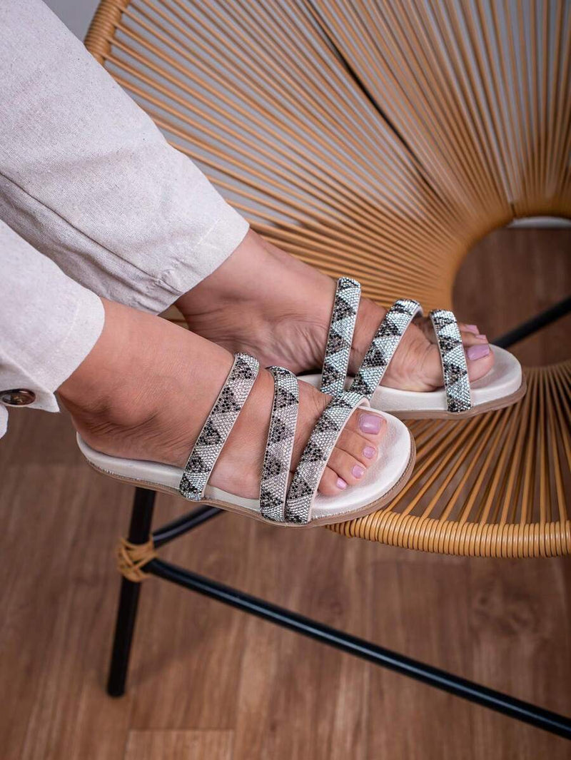 Papete Birken do 34 ao 42 Feminina Blogueira de pedraria  Sandalia  Rasteirinha Glitter strass