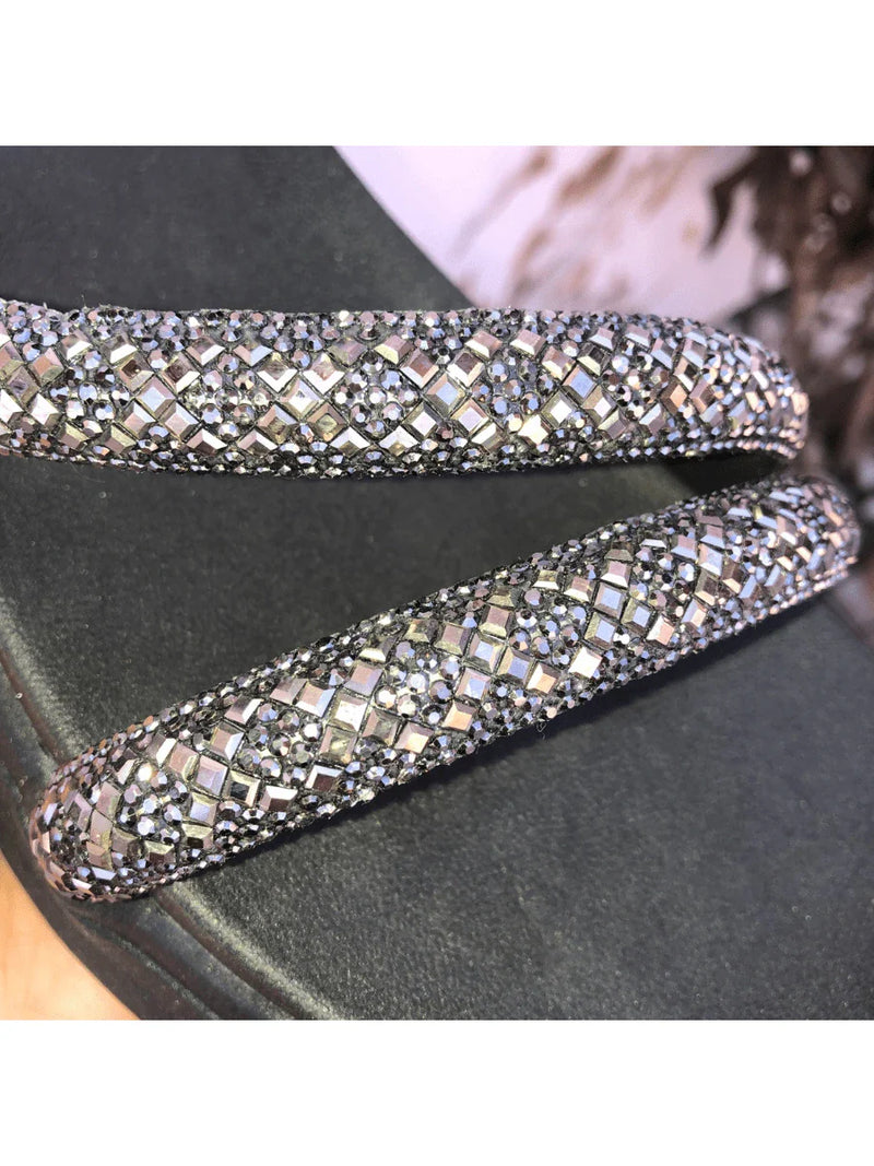 Papete Birken Plataforma Alta Sandália Feminina 3 Tiras Z 15 - Tamanco Anabela Flatform Strass Brilho - Branca Rose Caramelo Preta Pedraira Lançamento