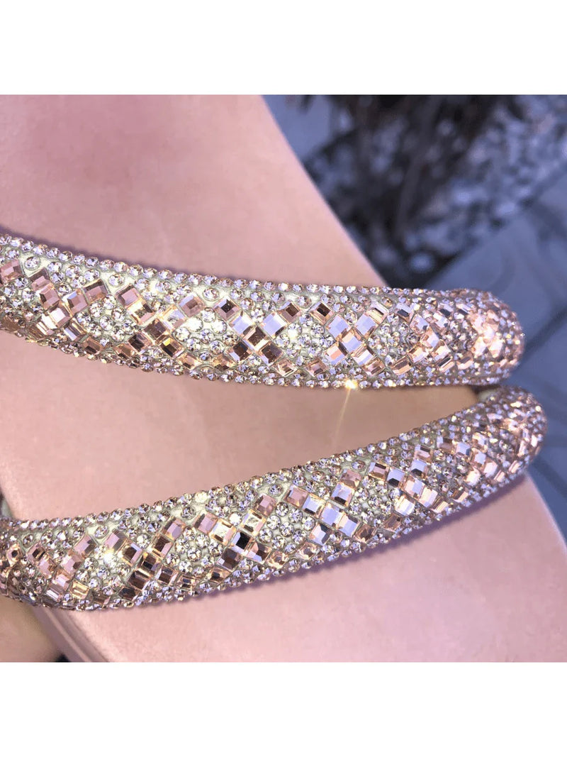 Papete Birken Plataforma Alta Sandália Feminina 3 Tiras Z 15 - Tamanco Anabela Flatform Strass Brilho - Branca Rose Caramelo Preta Pedraira Lançamento