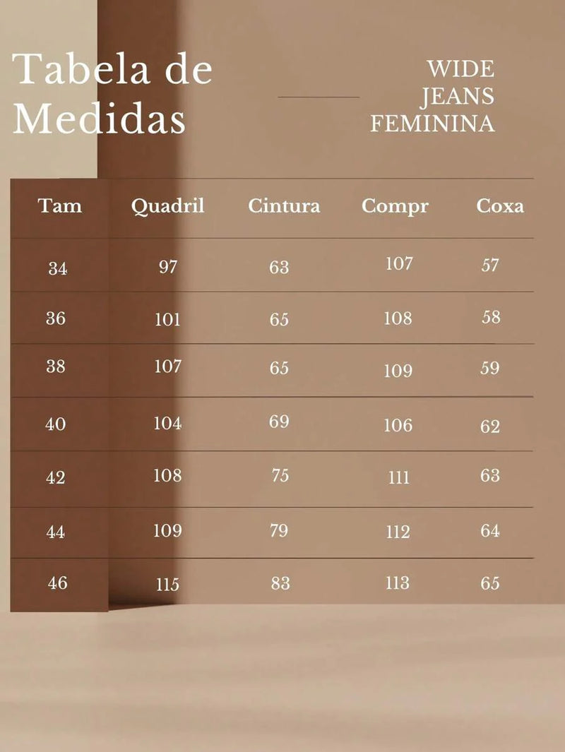 Calça Jeans Feminina Wide Leg Tecido 100% Jeans Cintura Alta Na Promoção