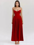 Vestido Longo Sem Alças com Saia Plissada - Aurora