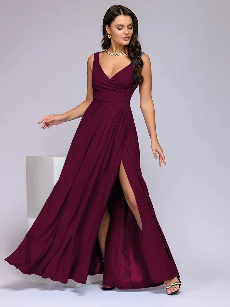 Vestido Longo Beatriz com Saia Fluida | Perfeito para Festas e Casamentos