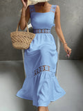 Vestido Longo Feminino com Detalhes em Renda Florais