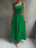 Vestido Longo Feminino com Detalhes em Renda Florais