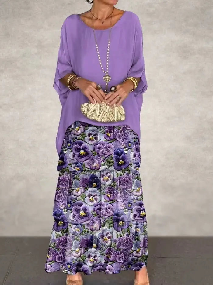 Vestido Longo com Bordas Delicadas - Ésme