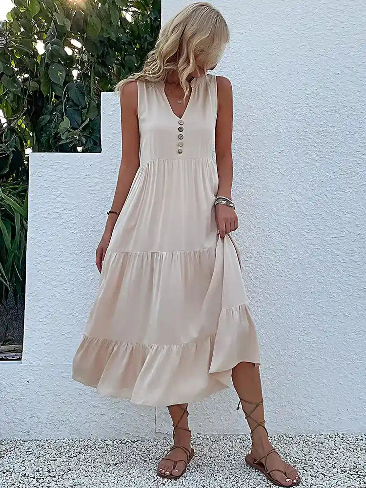Vestido Midi Elegante Romênia Feminino