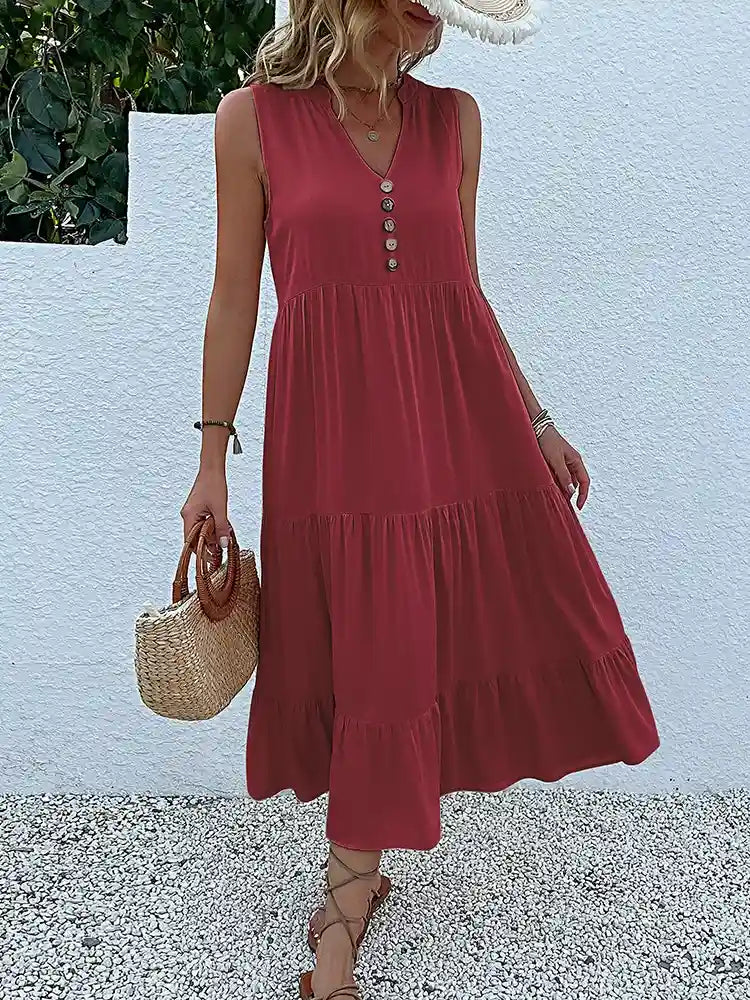 Vestido Midi Elegante Romênia Feminino