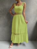 Vestido Longo Feminino com Detalhes em Renda Florais