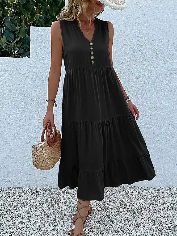 Vestido Midi Elegante Romênia Feminino