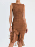 Vestido Midi Elegante sem Mangas - Samantha