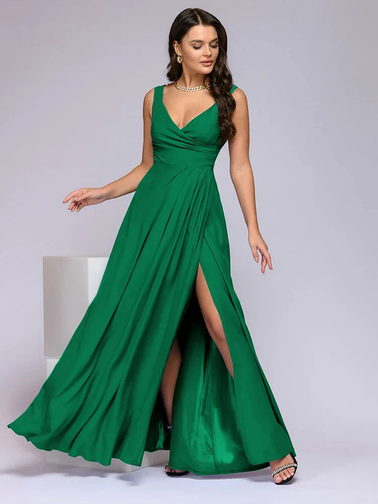 Vestido Longo Beatriz com Saia Fluida | Perfeito para Festas e Casamentos