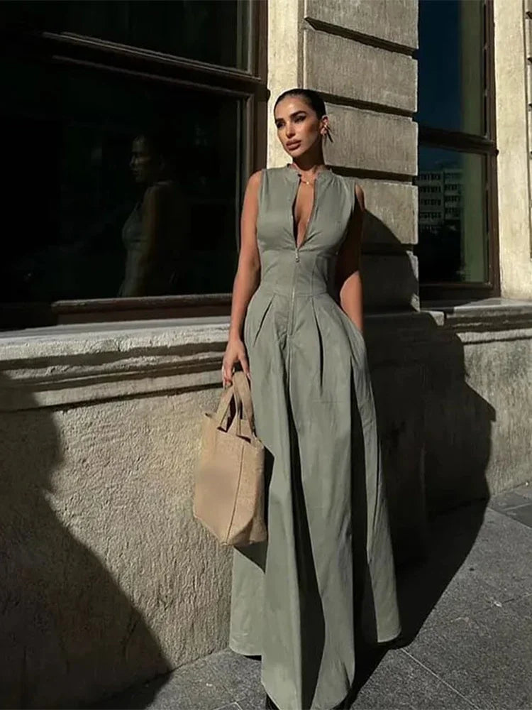 Vestido Longo Elegante Feminino Sem Mangas