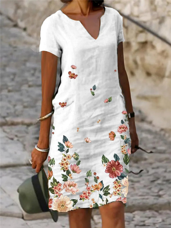 Vestido Casual Feminino Floral Algodão - Conforto e Estilo para o Dia a Dia